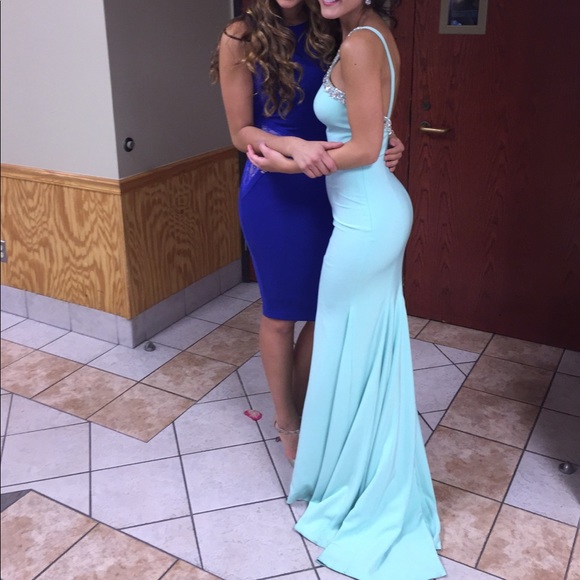 Mint Green Beaded Mermaid Gown HOMECOMING - Picture 8 of 8